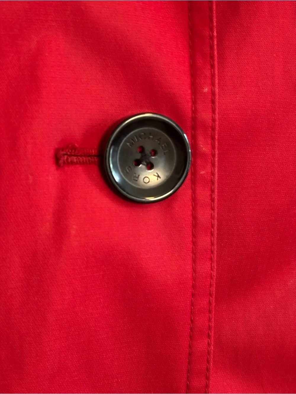 Michael Kors Women’s Red Trench Coat with Removable Hood & Liner | Medium